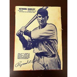 1937 Wheaties Ray Radcliff Chicago White Sox Oversize Hand Cut Baseball Card